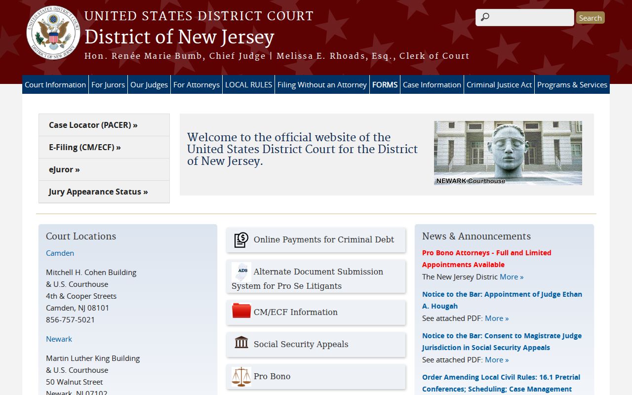 Middlesex County federal criminal case records District of New Jersey page